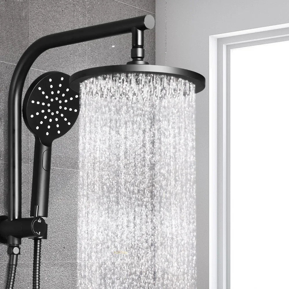 Cefito 9'' Rain Shower Head Set Handheld Round High Pressure Black - Mekamart Australia