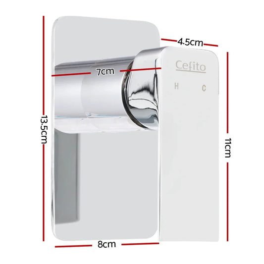 Cefito Shower Mixer Tap Wall Bath Taps Brass Hot Cold Basin Bathroom Chrome - Mekamart Australia