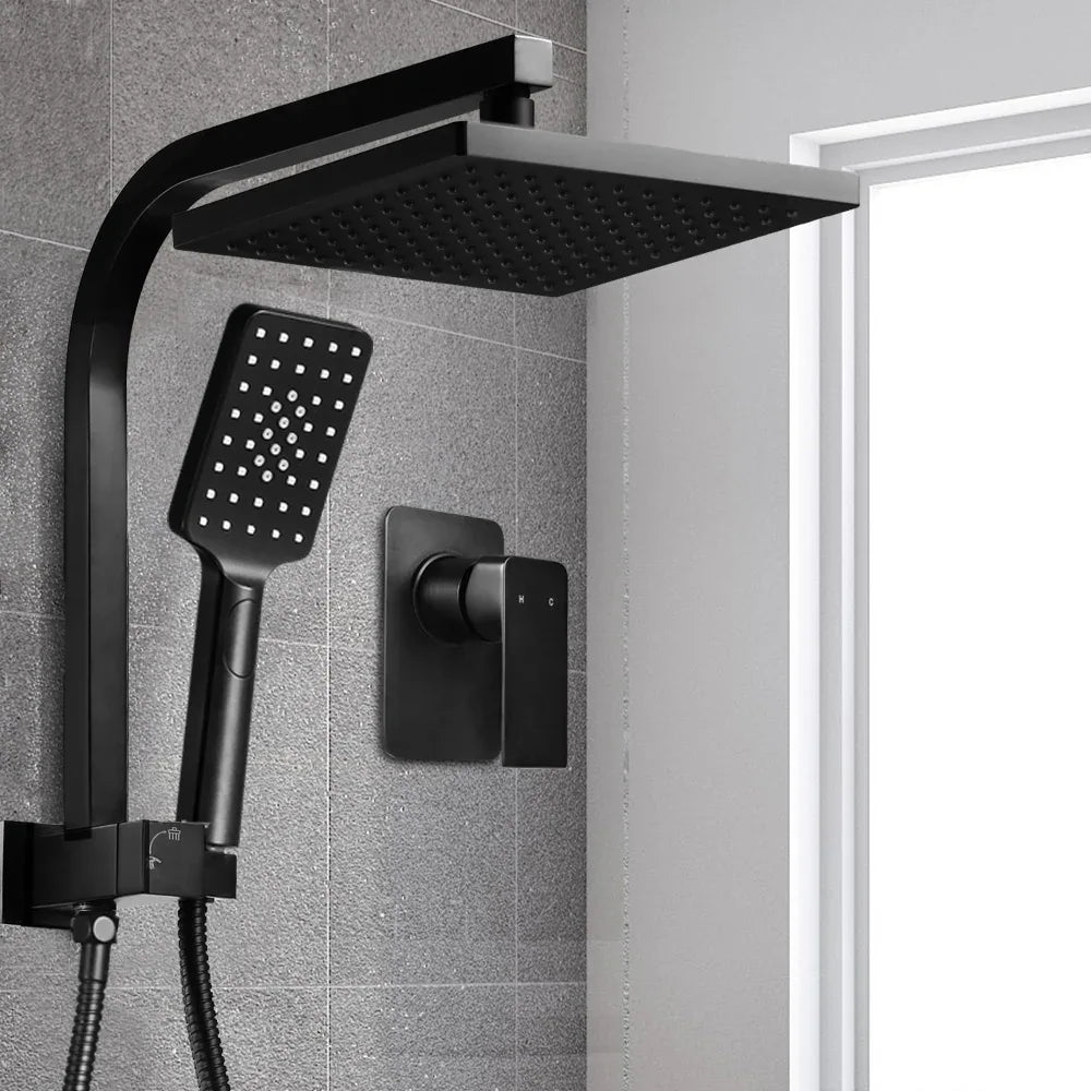 Cefito 8'' Rain Shower Head Set Handheld Square High Pressure Mixer Tap Black - Mekamart Australia
