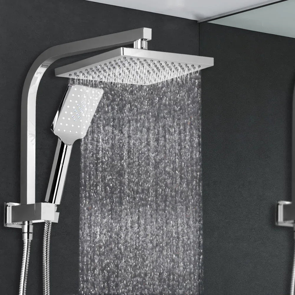 Cefito 8'' Rain Shower Head Set Handheld Square High Pressure Chrome - Mekamart Australia