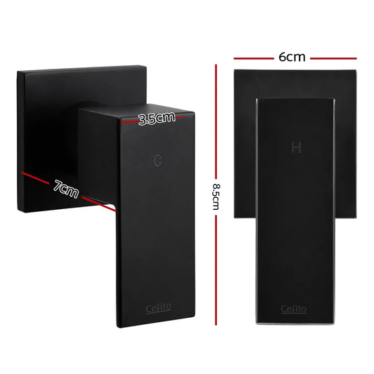 Cefito Shower Twins Tap Wall Bath Taps Brass Hot Cold Basin Bathroom Black - Mekamart Australia