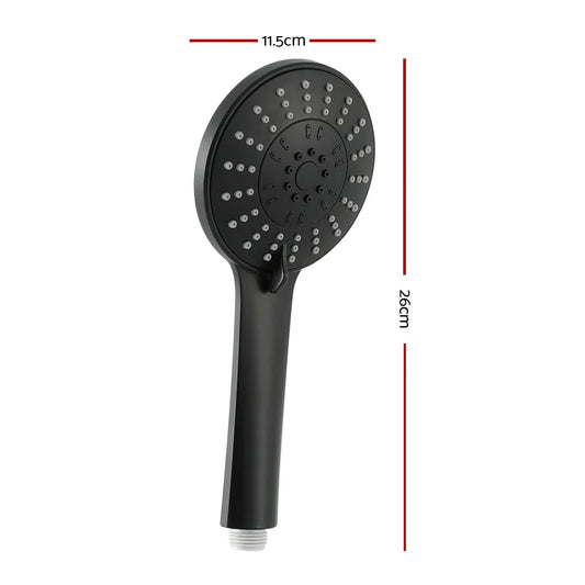 Handheld Shower Head 4.5" High Pressure 5 Modes Poweful Round Black - Mekamart Australia