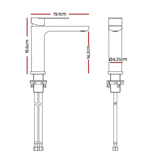 Bathroom Basin Mixer Tap Brass Faucet Vanity Laundry Sink Black - Mekamart Australia