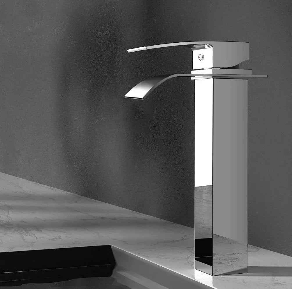 Cefito Bathroom Basin Mixer Tap Thin Tall Faucet Vanity Laundry Silver - Mekamart Australia