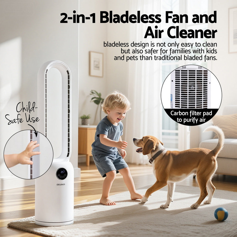 Devanti 2in1 Bladeless Fan Air Purification W/ Remote 88cm