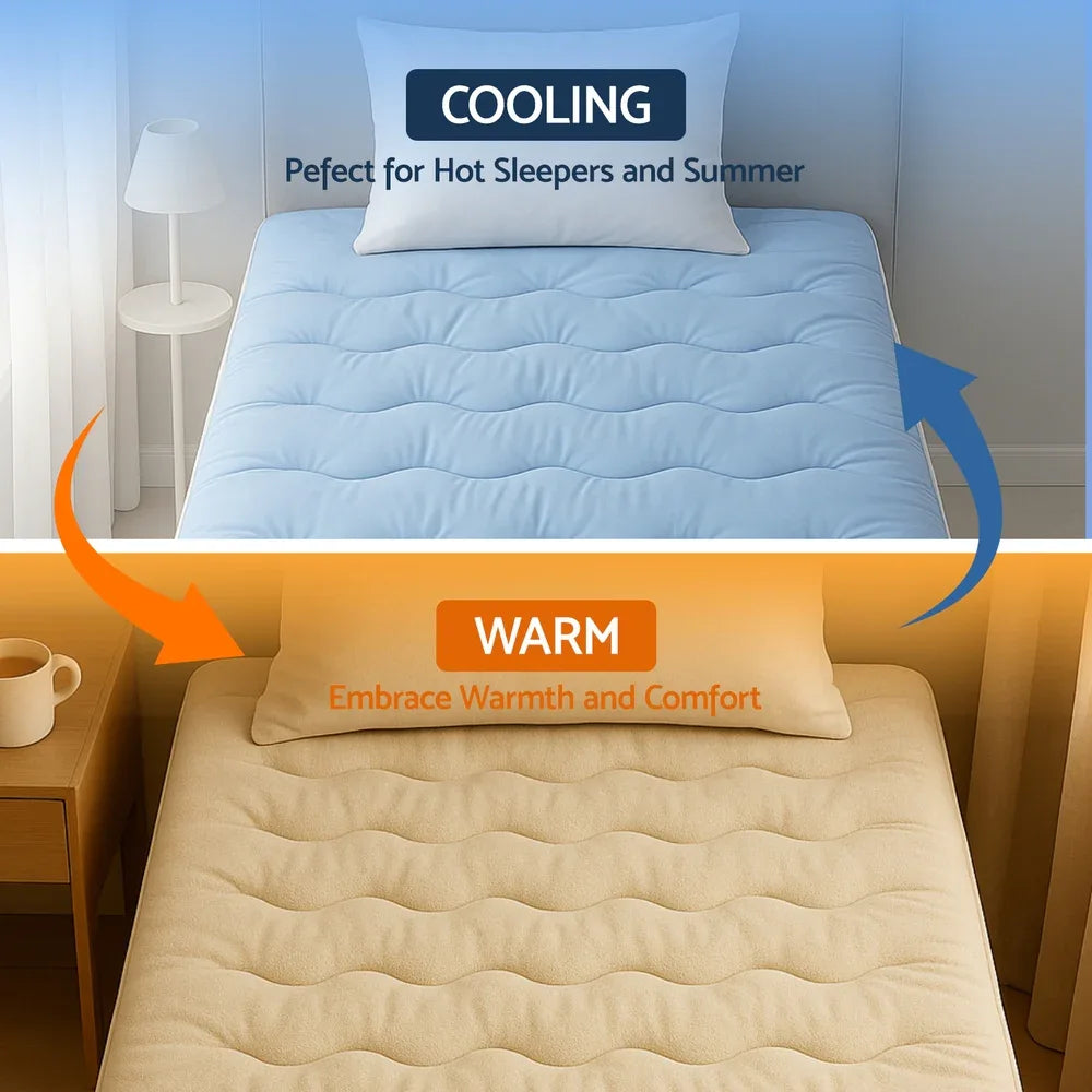 Giselle 5cm Mattress Topper Pillowtop toppers Double-Sided King Single - Mekamart Australia