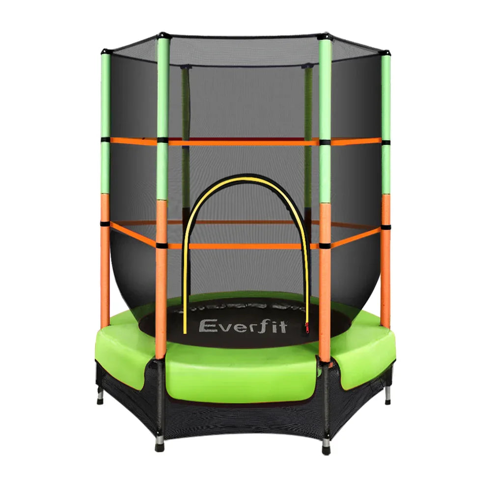 Everfit 4.5FT Trampoline for Kids Trampoline w/ Enclosure Safety Net Rebounder Gift Green - Mekamart Australia