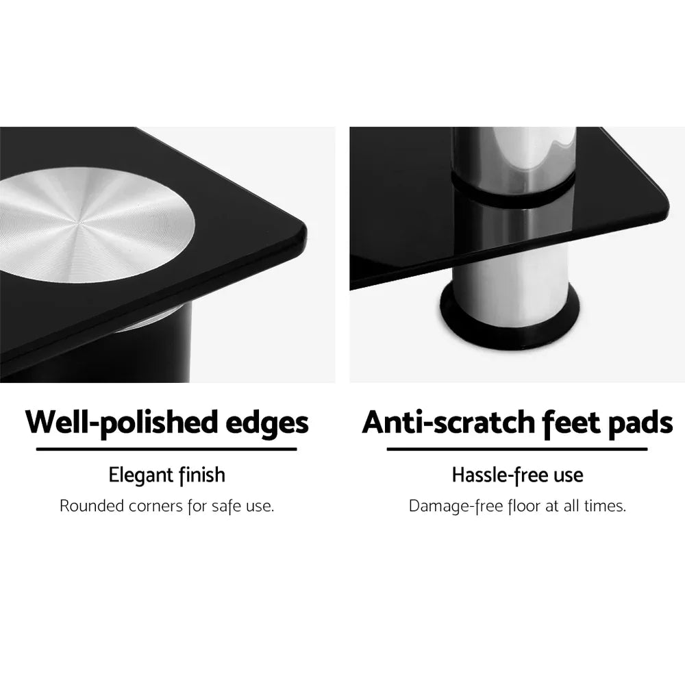 Artiss TV Stand 3 Tiers Storage Shelf Rack Tempered Glass Entertainment Unit - Mekamart Australia