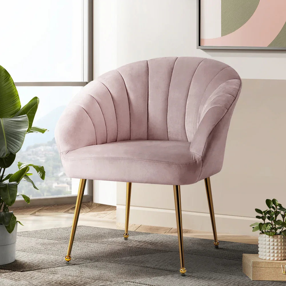 Artiss Armchair Velvet Pink Eloise - Mekamart Australia