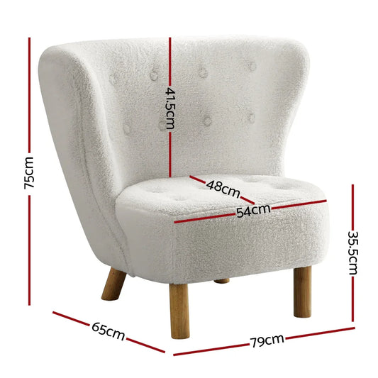 Artiss Armchair Lounge Accent Chair Armchairs Couch Chairs Sofa Bedroom White - Mekamart Australia