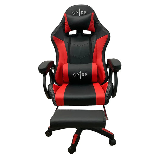 Spire Onyx Gaming/Office Chair w/ RGB Lighting And Massager Red And Black - 815ER - Mekamart Australia