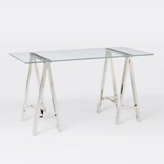 Stainless Steel & Glass Venus Office Desk Table