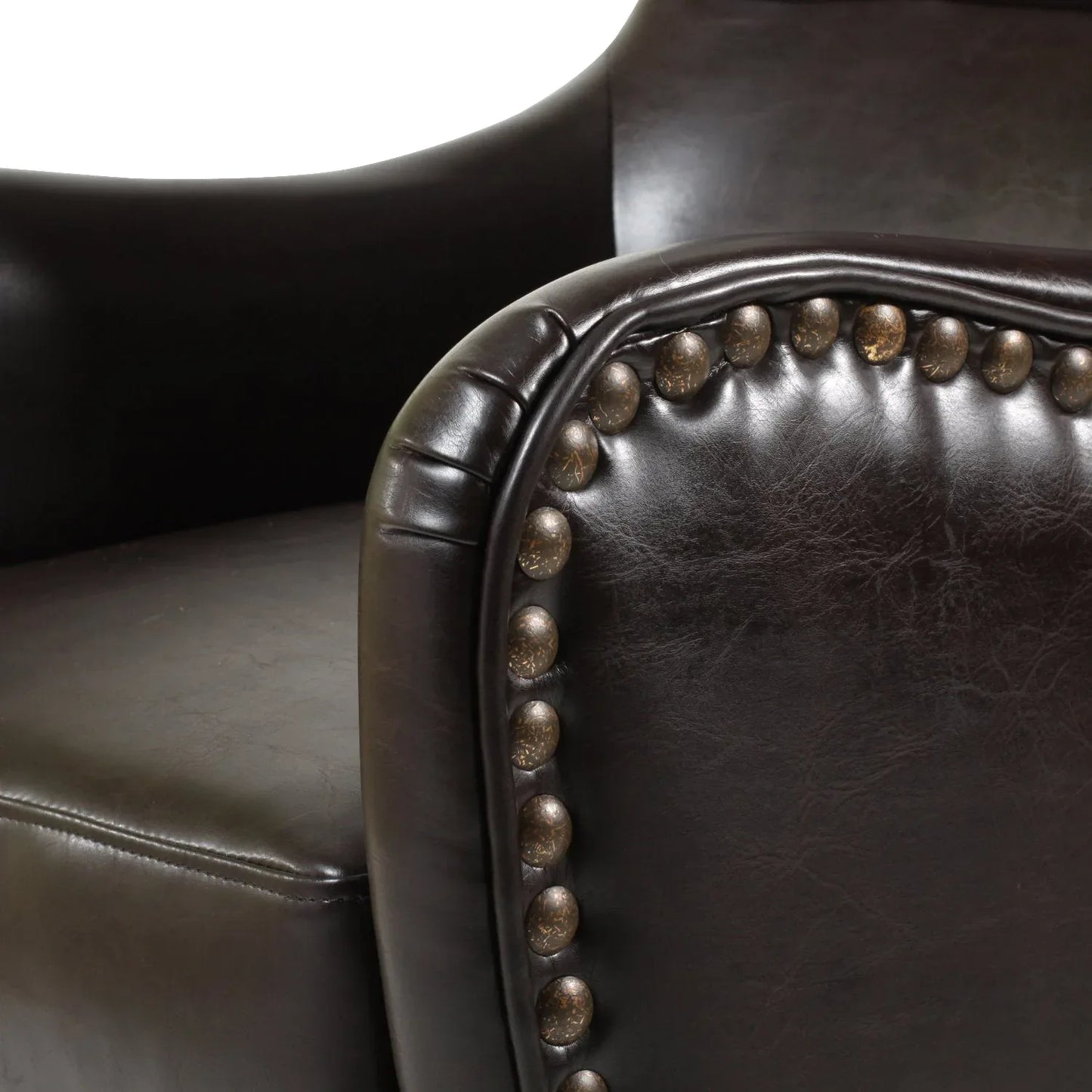 Vintage Brown Bonded Leather High Back Armchair - Mekamart Australia