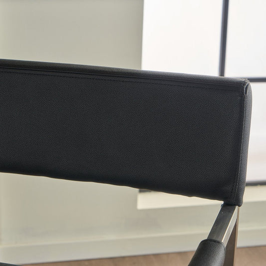 Rocklin Steel & Bonded Leather Director chair Armchair in Black