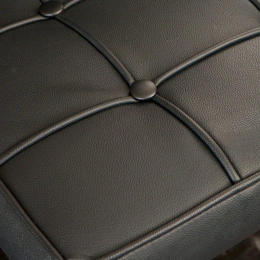 Pandora Bonded Leather & Steel Bar Stool in Black - Mekamart Australia