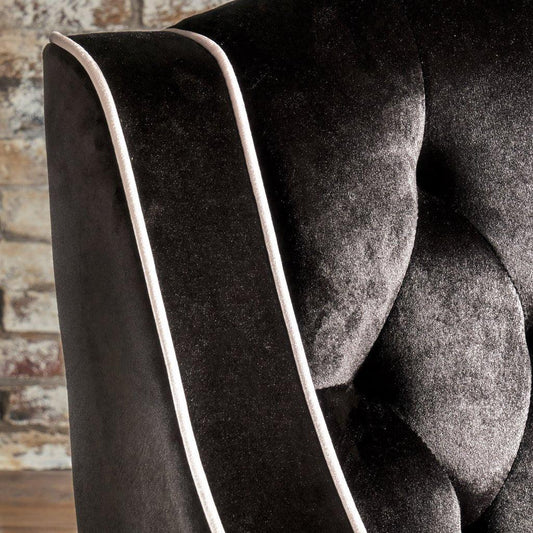 Lara Two Tone Tufted Black New Velvet Club Armchair - Mekamart Australia