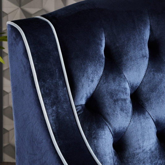 Lara Two Tone Tufted Cobalt New Velvet Club Armchair - Mekamart Australia