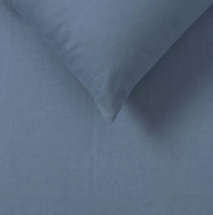 Hemp Sky Blue Sheet Set by Vintage Design Homeware Queen - Mekamart Australia