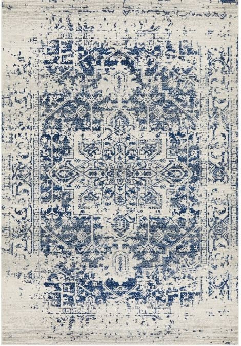 Evoke 253 White Navy by Rug Culture -290X200CM - RECTANGLE