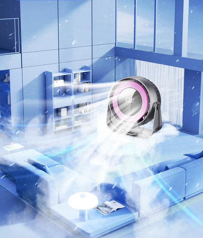 Desk Fan, Small Quiet LED Display Portable Table Fans, 180°Tilt, 100 Speeds, 5 Modes, Rechargeable 4000mAh Battery Operated USB Fan For Office, Bedroom, Outdoor(Black)Christmas Gifts