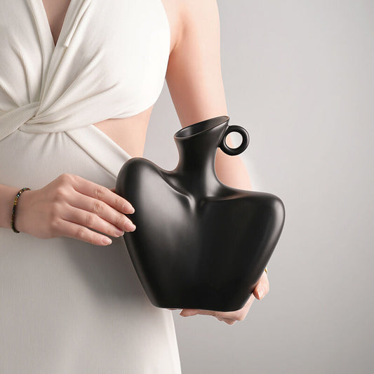 Wabi-Sabi Human Form Vase Set (Black & White) – Artistic Home Decor for Flowers | Other Luxury Styles Available in Store