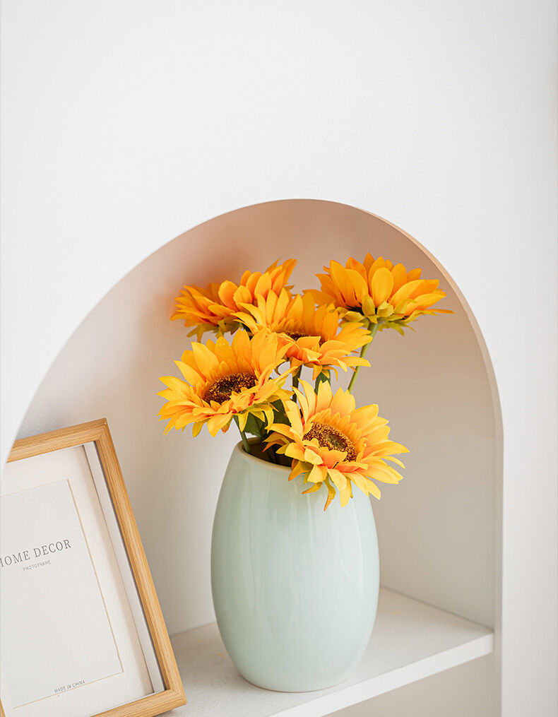 Modern Ceramic Vase Set (3-Piece): Minimalist Home Decor for Living Room Flower Arrangements (Blue) | Other Styles Available in Store