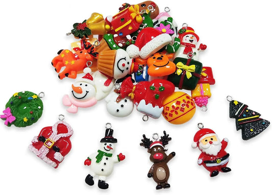 30pcs Mini Christmas Ornaments for Mini Tree Decorations Small Christmas Ornaments Resin Miniatures for Craft Christmas Decor - Mekamart Australia