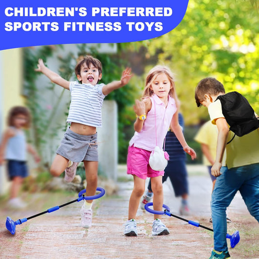 Skip Ball for Kids, Portable Foldable Colorful Flash Wheel Swing Ball Sports Fitness Toys for Girls & Boys, Toy for Kids & Adults. Gifts for Mom Women & Girls Toys Age 5-10 Years (Blue)