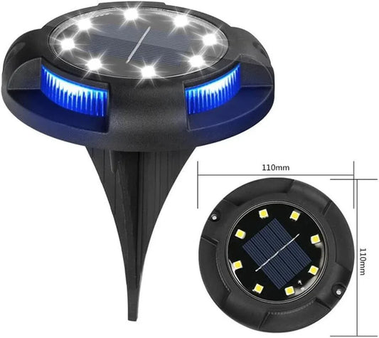 4-Pack Solar Ground Lights: 8-LED Outdoor Garden Pathway Lights with IP65 Waterproof for Lawn, Patio & Landscape - Mekamart Australia