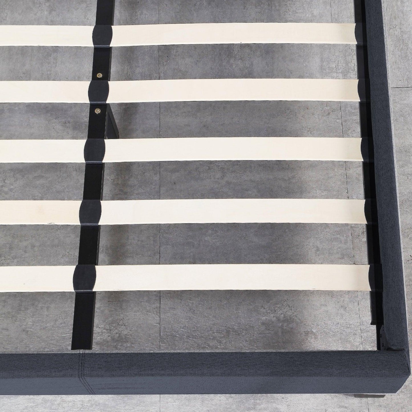 Milano Sienna Luxury Bed Frame Base And Headboard Solid Wood Padded Linen Fabric - Single - Charcoal - Mekamart Australia