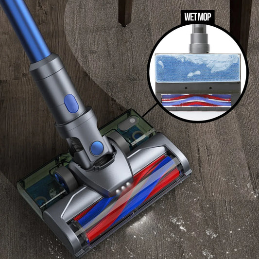 MyGenie H20 PRO Wet Mop 2-IN-1 Cordless Stick Vacuum Cleaner Handheld Recharge - Blue - Mekamart Australia
