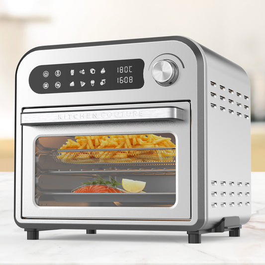 Kitchen Couture 10 Litre Compact Air Fryer Oven Oil Free Cooking Silver - Mekamart Australia