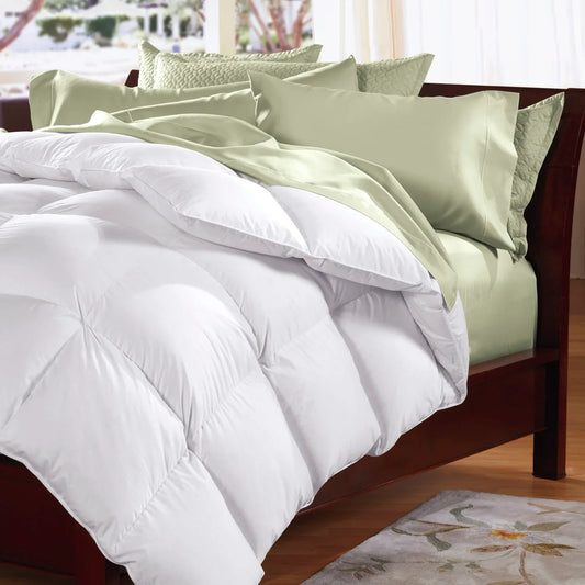 500GSM Soft Goose Feather Down Quilt Duvet 95% Feather 5% Down All-Seasons - Single - White - Mekamart Australia