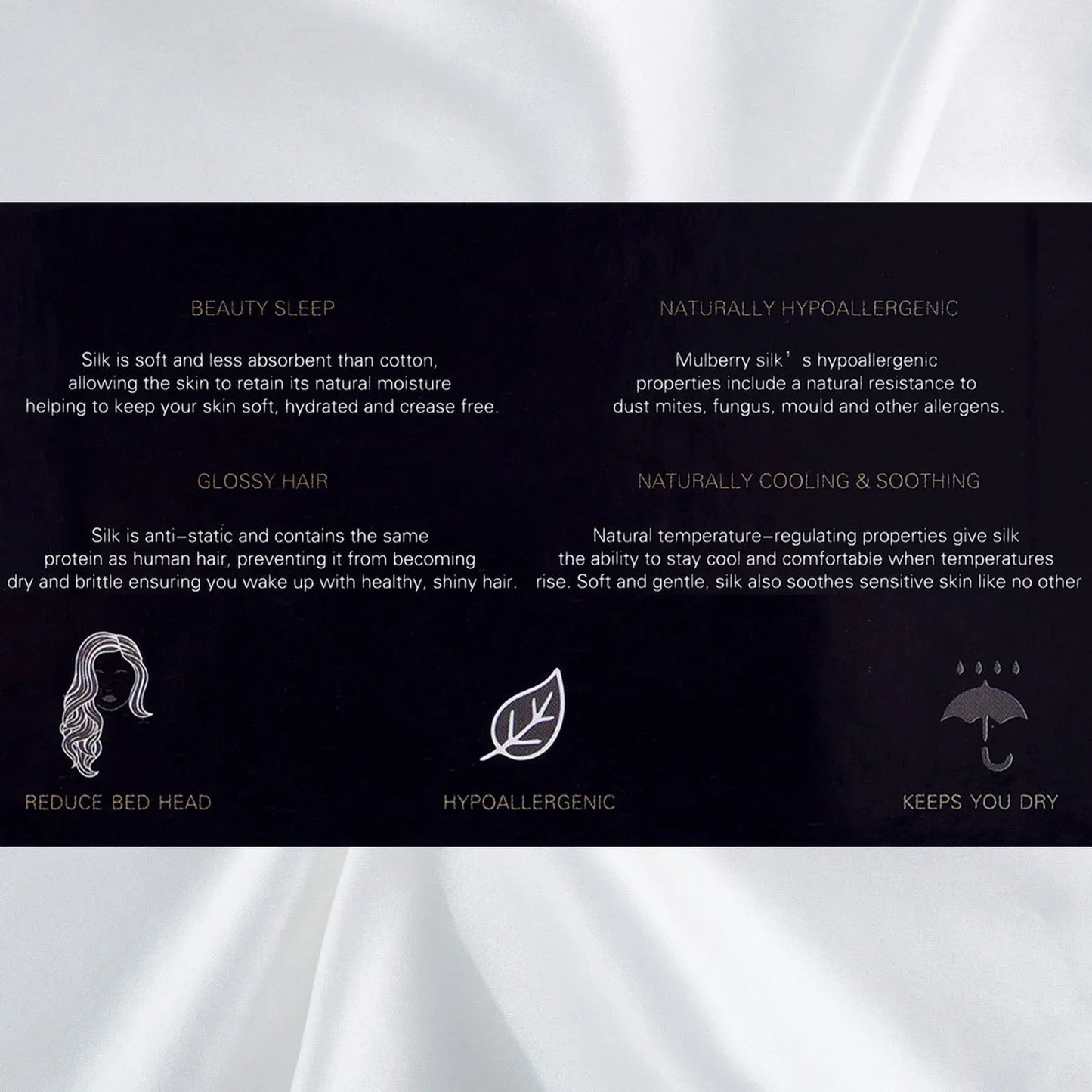 Royal Comfort Pure Silk Pillow Case 100% Mulberry Silk Hypoallergenic Pillowcase - White - Mekamart Australia