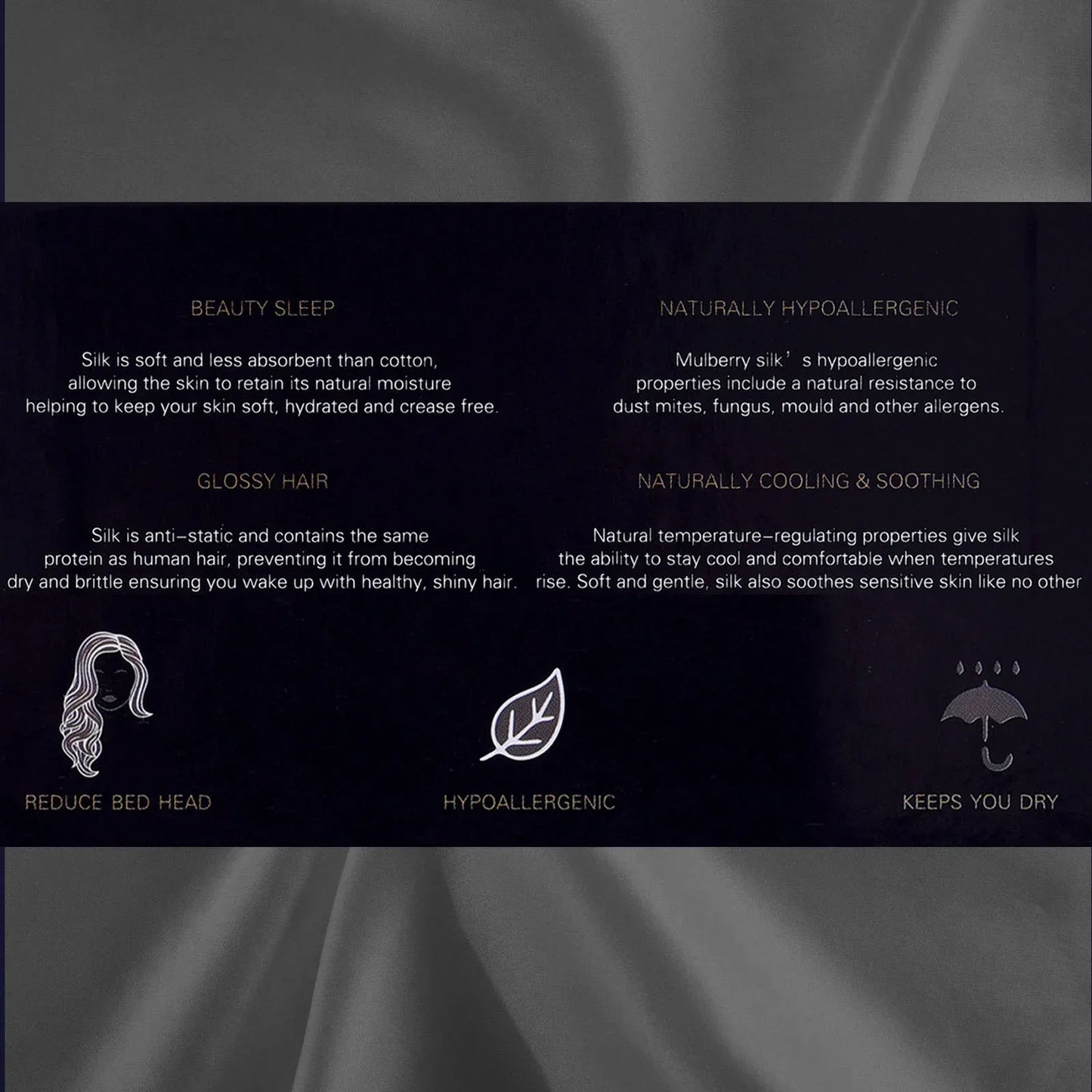 Royal Comfort Pure Silk Pillow Case 100% Mulberry Silk Hypoallergenic Pillowcase - Charcoal - Mekamart Australia