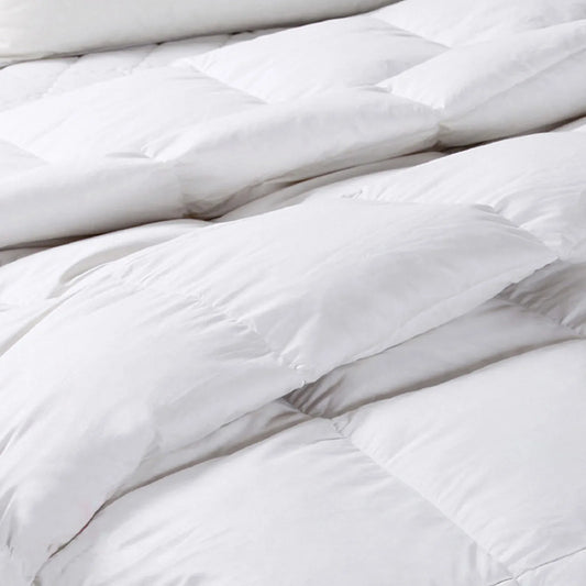 Royal Comfort 50% Goose Feather 50% Down 500GSM Quilt Duvet Deluxe Soft Touch - Queen - White - Mekamart Australia
