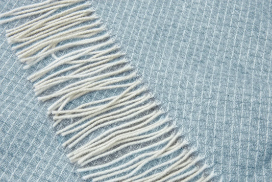 Chiswick Throw - Merino Wool/Cashmere - Blue - Mekamart Australia