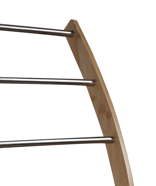 Bamboo Towel Bar Metal Holder Rack 3-Tier Freestanding and Bottom shelf for Bathroom - Mekamart Australia