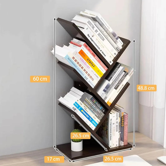 CARLA HOME 5-Tier Tree Bookshelf Storage Rack for Home Office or Bedroom (Black) - Mekamart Australia