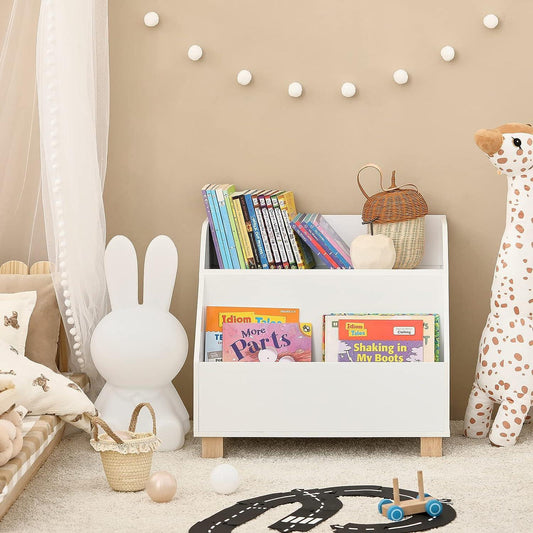 Kids Storage Bookcase 3 Compartments, White - Mekamart Australia