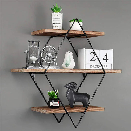 Vintage Rustic Wooden Floating Shelves - Mekamart Australia