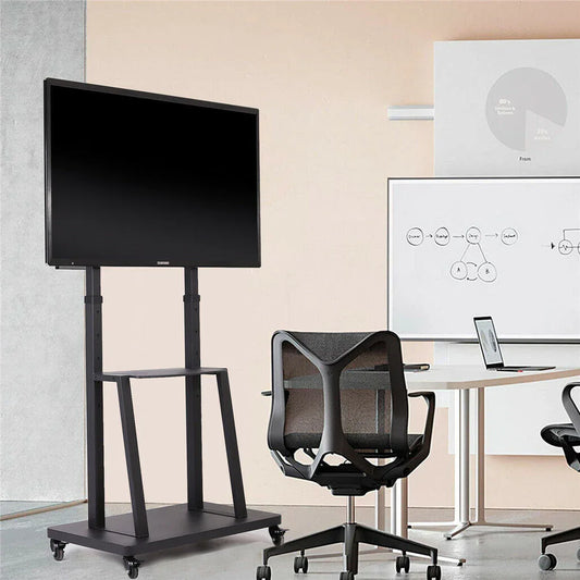 32-80 Rolling TV Stand with 2-Tier Shelf Adjustable Mount - Mekamart Australia