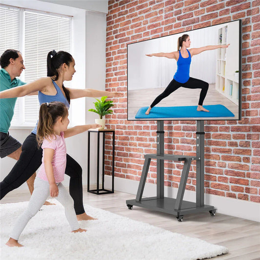 32-100 Heavy Duty TV Wall Mount with Shelf & Wheels - Mekamart Australia