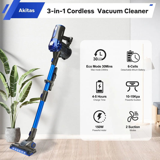 V8 150W Handheld Stick Vacuum Cleaner 40 Min Runtime LED - Mekamart Australia