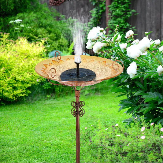 Solar Bird Bath Feeder Fountain Deck Post Mount - Mekamart Australia