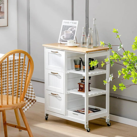 Kitchen Island on Wheels with Storage - Mekamart Australia