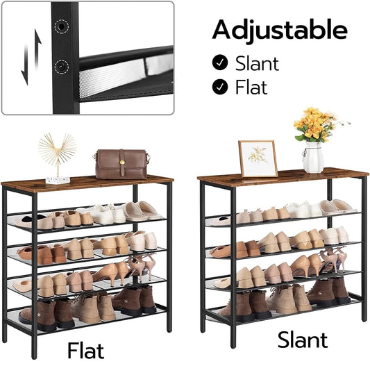 5-Tier Shoe Rack, Industrial Shoe Organizer Storage Bench - Mekamart Australia