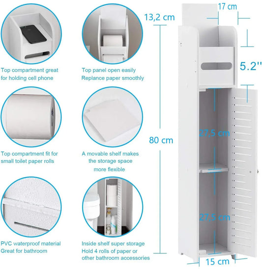 Toilet Paper Roll Holder for Bathroom (White, 80 cm) - Mekamart Australia