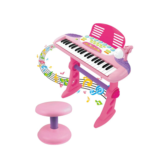 Children's Electronic Keyboard with Stand (Pink) Musical Instrument Toy - Mekamart Australia
