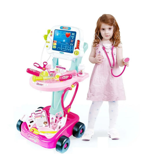 Kids Children's Doctors Medical Cart & ECG Machine for Toddler Play - Mekamart Australia